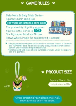POP MART THE MONSTERS Baby Molly & Baby Tabby Series-Pinch Pendant Blind Box 1PC/6ST Blindbox