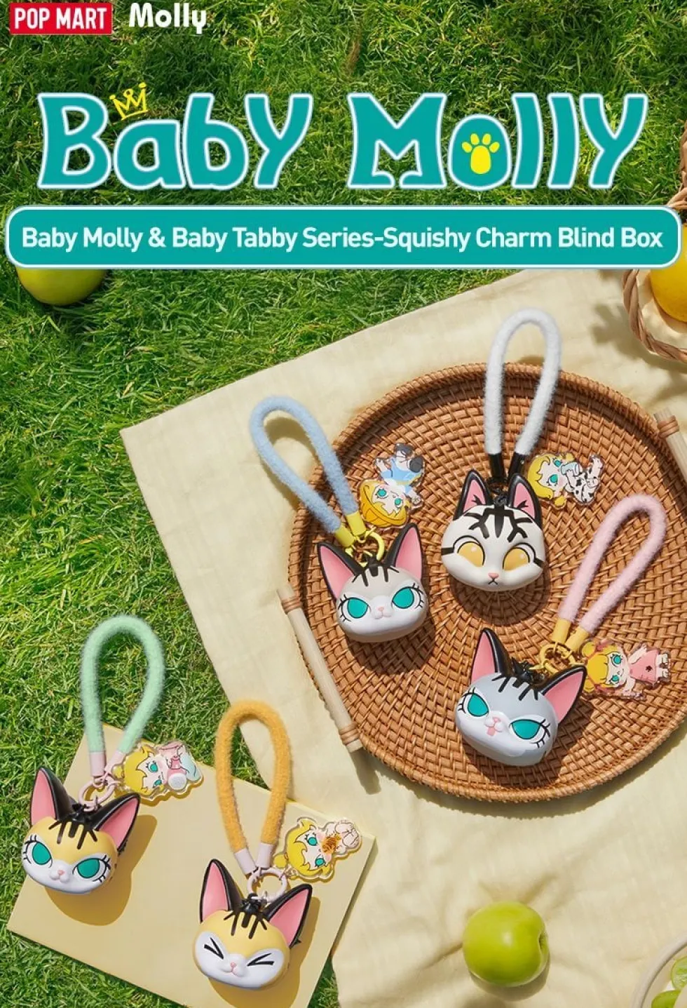 POP MART THE MONSTERS Baby Molly & Baby Tabby Series-Pinch Pendant Blind Box 1PC/6ST Blindbox