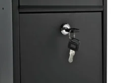 Postlåda svart galvaniserat stål med lock och 2 nycklar 32 cm