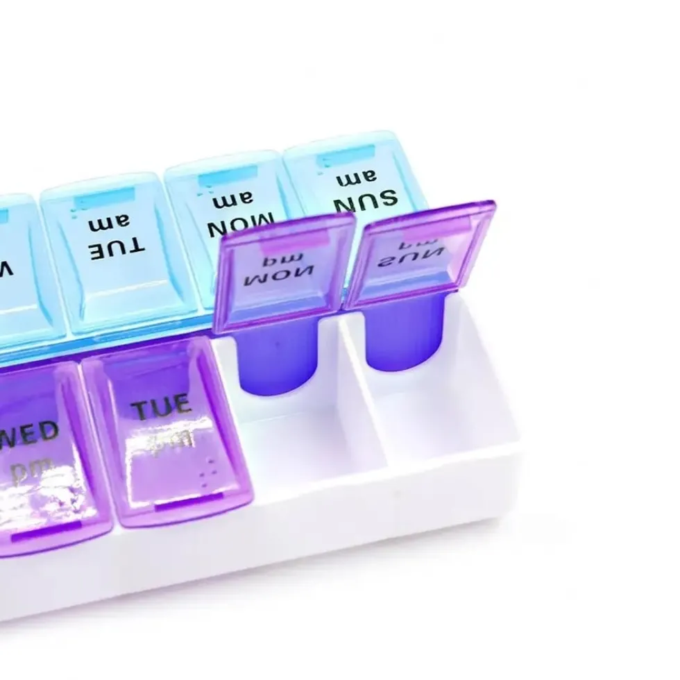 Praktiskt 14 Fack Medicinask Tablettask Dosett