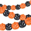 Pumpagirlang Halloween 3 m papper orange/svart, pumpor 17,5 cm