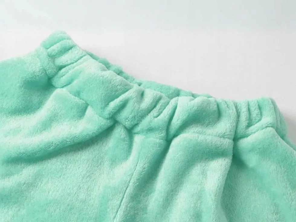 Pyjamasset dam 2-delat bomull blå långärmad tröja + shorts stl L