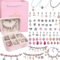 Pysselset Smycken Barn Rosa – DIY Armband & Halsband med Berlocker Presentset
