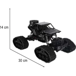 Radiostyrd RC Rock Crawler 4x4 med hjul & larvband 2.4 GHz svart