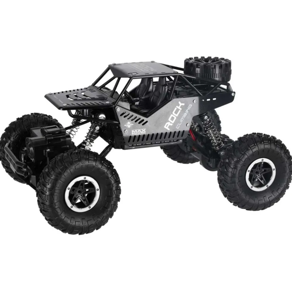 Radiostyrd RC Rock Crawler 4x4 med hjul & larvband 2.4 GHz svart