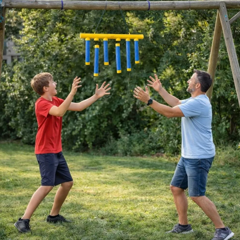 Reaktionsspel med fallande pinnar