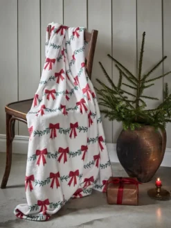 Redlunds - Christmas bows pläd 130x170 cm