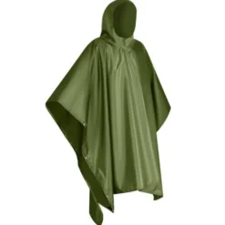 Regnponcho PVC grön 127x100 cm unisex med knappar