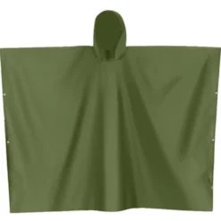 Regnponcho PVC grön 127x100 cm unisex med knappar
