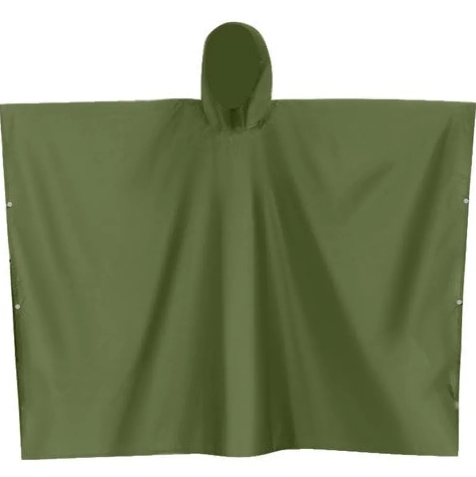 Regnponcho PVC grön 127x100 cm unisex med knappar