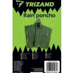 Regnponcho PVC grön 127x100 cm unisex med knappar