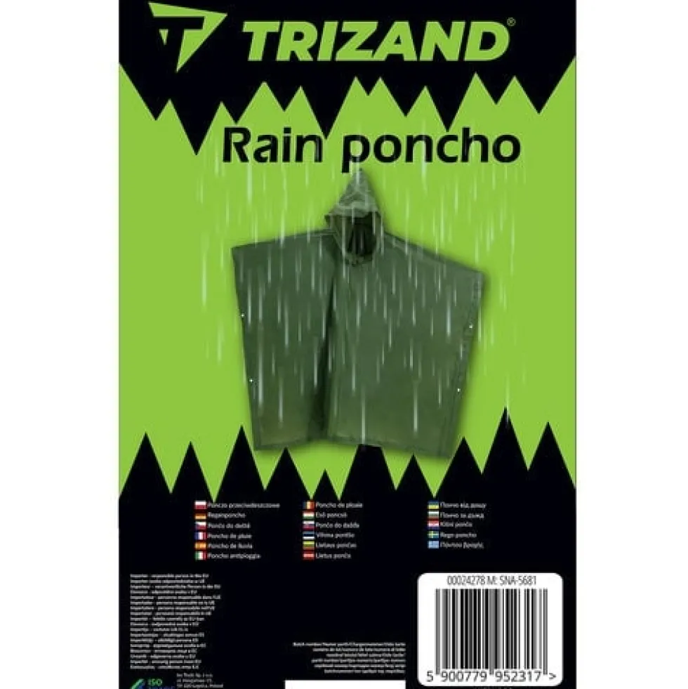 Regnponcho PVC grön 127x100 cm unisex med knappar