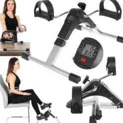 Rehabiliteringscykel 2i1 mini för armar & ben hopfällbar med LCD