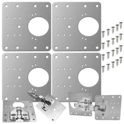 Reparationsplattor / Gångjärnsförstärkning i rostfritt stål 4-pack