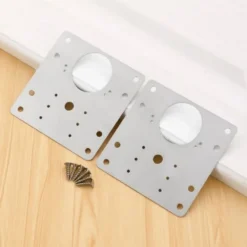 Reparationsplattor / Gångjärnsförstärkning i rostfritt stål 4-pack