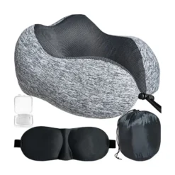 Rese-kit 3 i 1 med memory foam nackkudde och sovmask