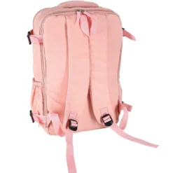 Reseryggsäck rosa 45x30 cm 3 fack med utvidgbart bottenfack