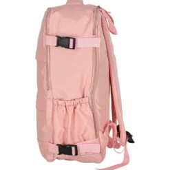 Reseryggsäck rosa 45x30 cm 3 fack med utvidgbart bottenfack