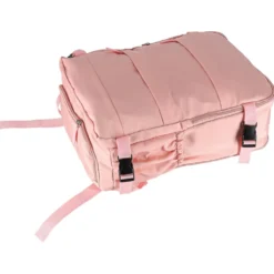 Reseryggsäck rosa 45x30 cm 3 fack med utvidgbart bottenfack