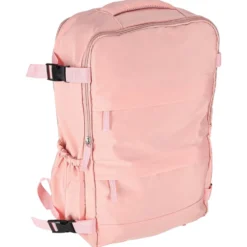 Reseryggsäck rosa 45x30 cm 3 fack med utvidgbart bottenfack