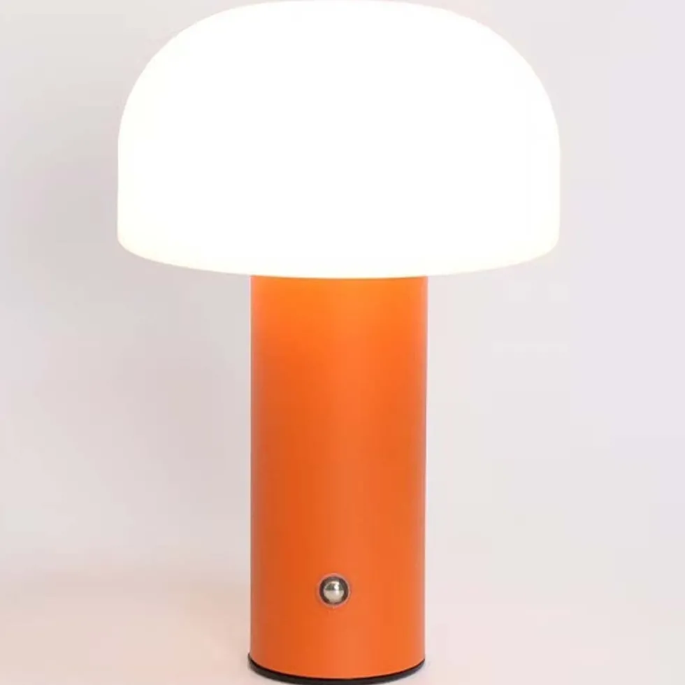 Retro Bordslampa Svamp - Trådlös Uppladdningsbar LED Lampa Orange
