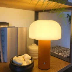 Retro Bordslampa Svamp - Trådlös Uppladdningsbar LED Lampa Orange