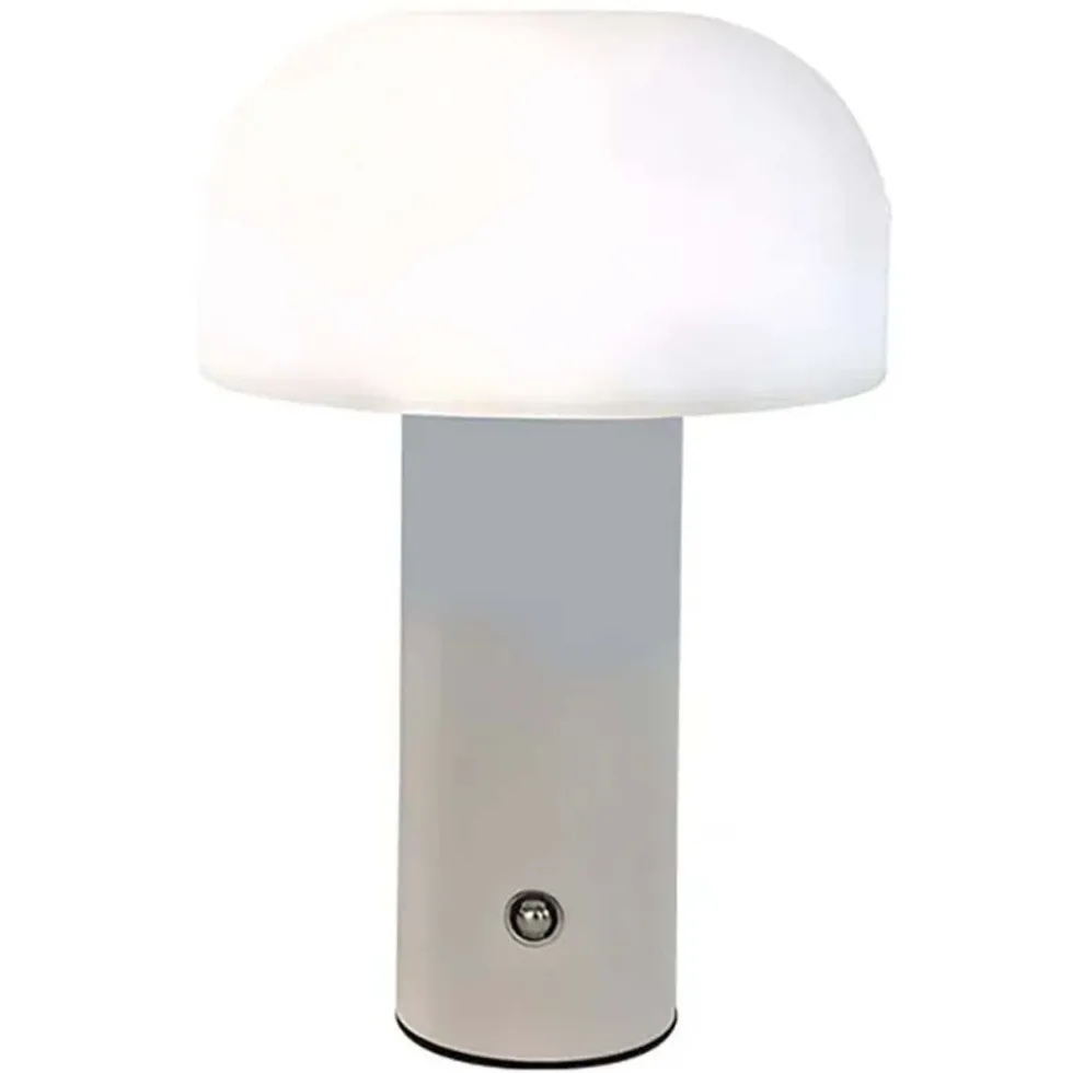 Retro Bordslampa Svamp - Trådlös Uppladdningsbar LED Lampa Vit