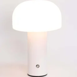 Retro Bordslampa Svamp - Trådlös Uppladdningsbar LED Lampa Vit