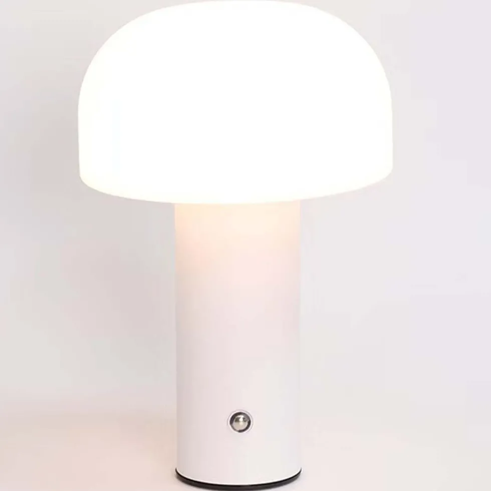 Retro Bordslampa Svamp - Trådlös Uppladdningsbar LED Lampa Vit