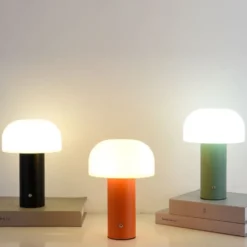 Retro Bordslampa Svamp - Trådlös Uppladdningsbar LED Lampa Vit
