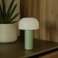 Retro Bordslampa Svamp - Trådlös Uppladdningsbar LED Lampa Grön