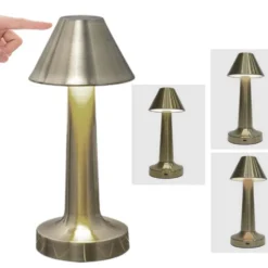 Retro Uppladdningsbar Bordslampa i Metall Dimbar Silver