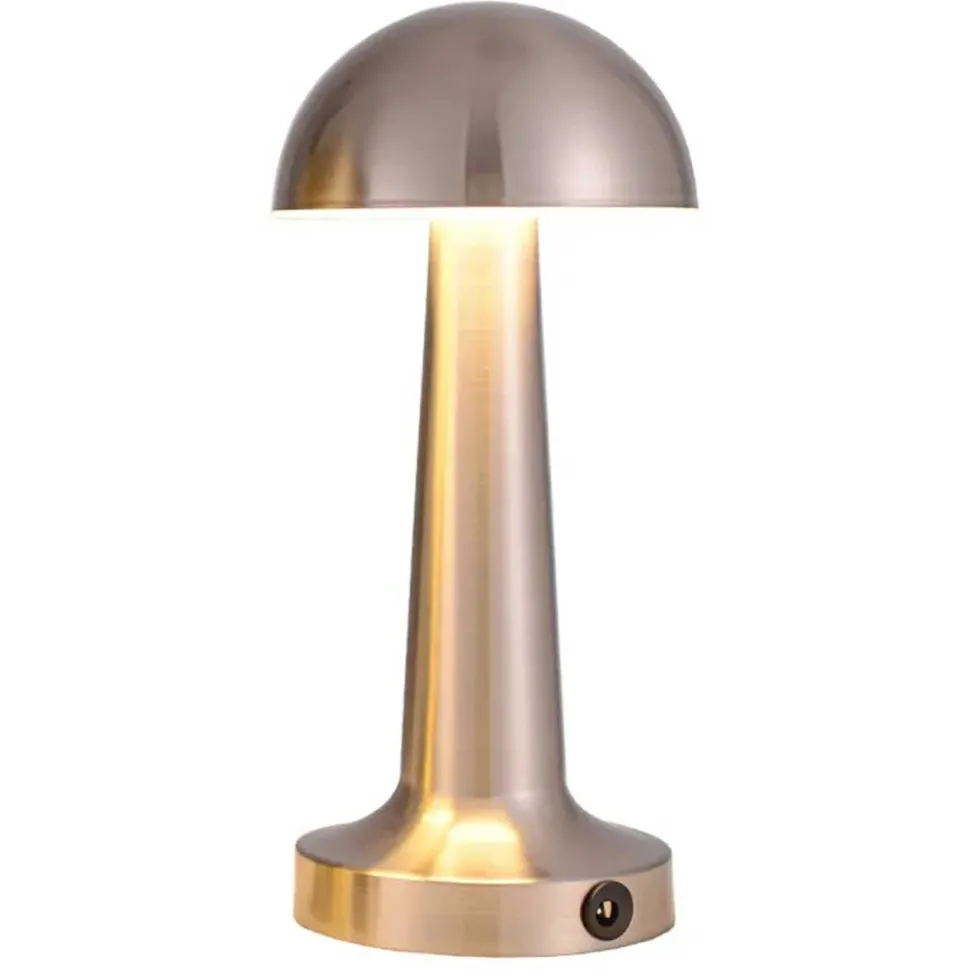 Retro Uppladdningsbar Bordslampa av Metall Dimmer Silver
