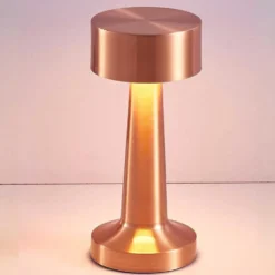 Retro Uppladdningsbar Bordslampa av Metall Dimmer Koppar