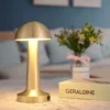 Retro Uppladdningsbar Bordslampa av Metall Dimmer Guld