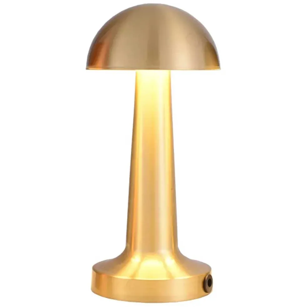 Retro Uppladdningsbar Bordslampa av Metall Dimmer Guld