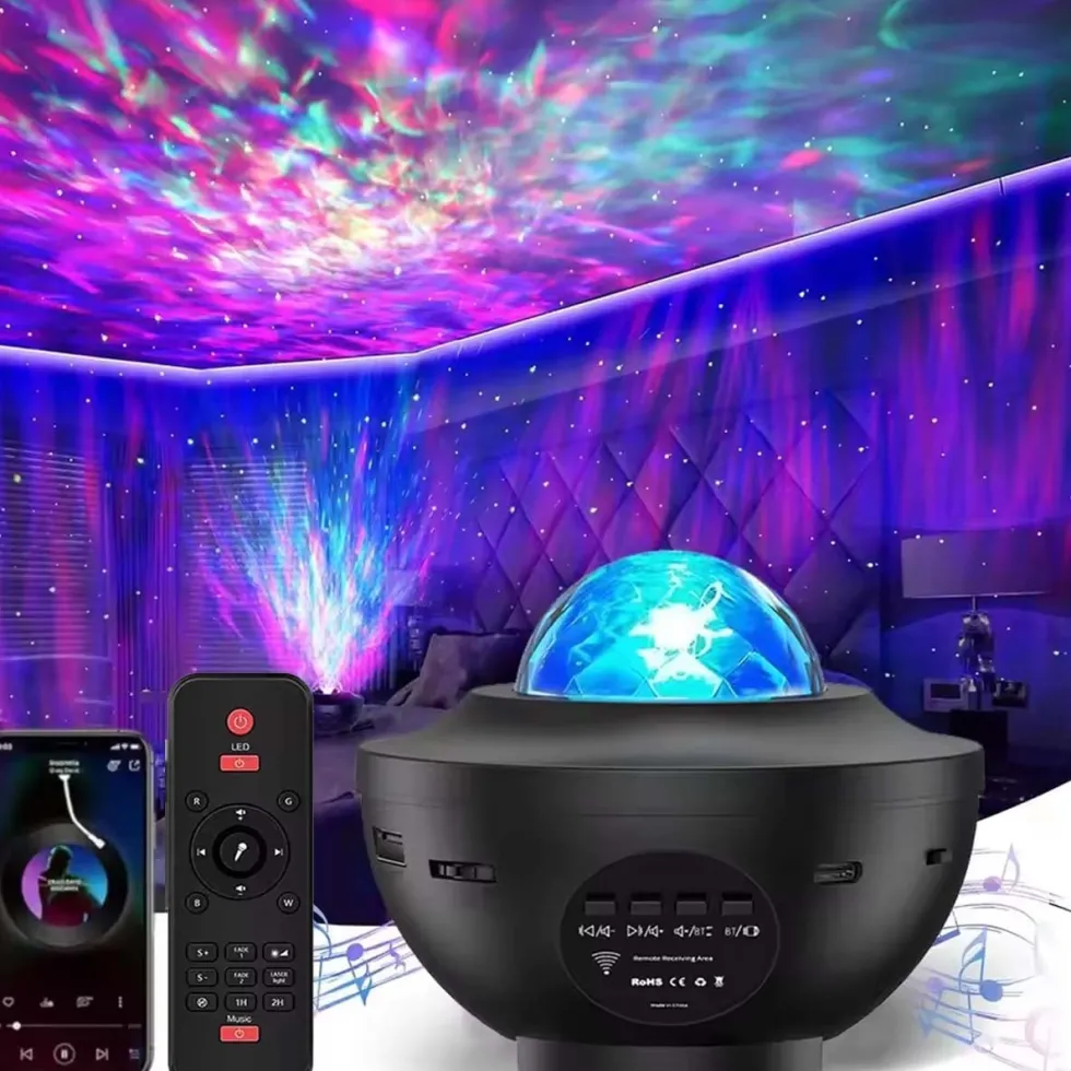 RGB Stjärnprojektor LED Nattlampa med Bluetooth Högtalare och Fjärrkontroll