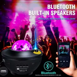 RGB Stjärnprojektor LED Nattlampa med Bluetooth Högtalare och Fjärrkontroll