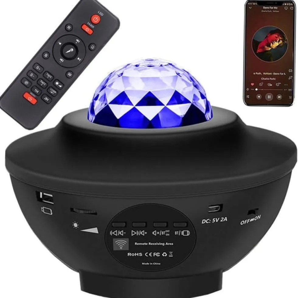 RGB Stjärnprojektor LED Nattlampa med Bluetooth Högtalare och Fjärrkontroll