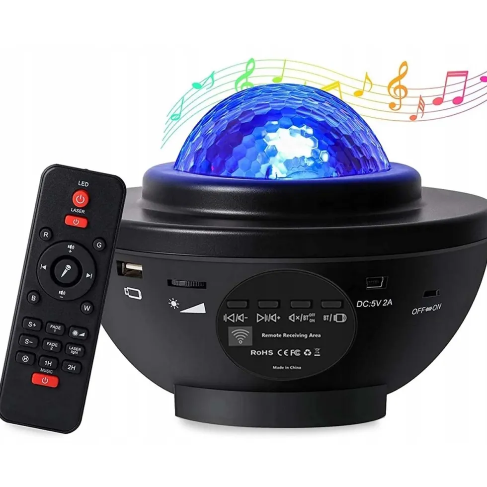 RGB Stjärnprojektor LED Nattlampa med Bluetooth Högtalare och Fjärrkontroll