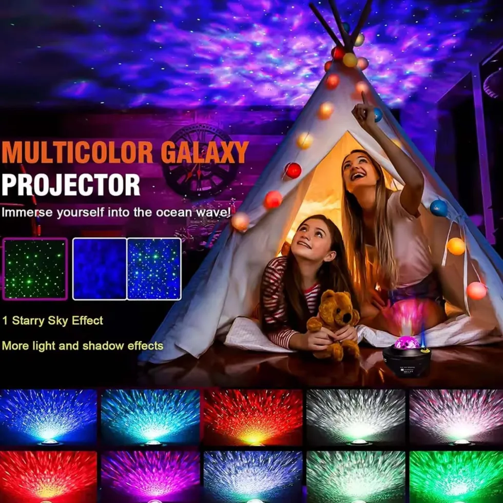 RGB Stjärnprojektor LED Nattlampa med Bluetooth Högtalare och Fjärrkontroll