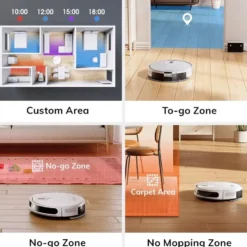 Robotdammsugare V20 med LiDAR-navigering 5000 Pa - Appstyrning och zonstädning - Automatisk mattboost - Självladdande, endast 83 mm hög