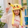 Rolig plysch Pikachu hatt, öronrörelsehoppa, Cosplaydräkter