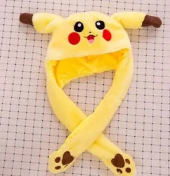 Rolig plysch Pikachu hatt, öronrörelsehoppa, Cosplaydräkter