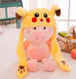 Rolig plysch Pikachu hatt, öronrörelsehoppa, Cosplaydräkter