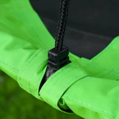Rund fågelbosgunga Ø110 cm Grön metall epoxi Oxford hög densitet 4 ringar