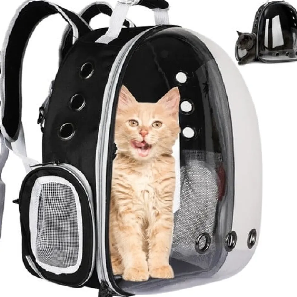 Ryggsäck med ventilation för katt och småhund