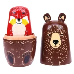 Ryska dockor / Matryoshka i trä med skogsdjur