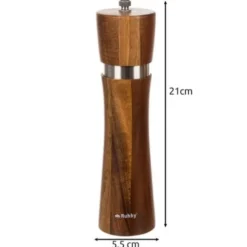 Salt- och pepparkvarn set 2-pack akaciaträ 21 cm keramisk kvarn