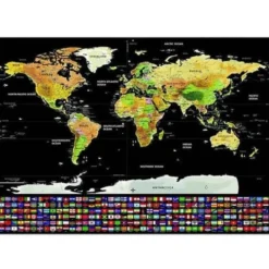 Scratch Map världskarta 82 x 59 cm